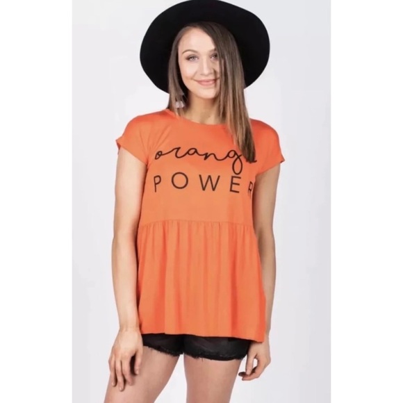 Piko 1988 Orange Power Babydoll Top Size Large - Picture 1 of 5